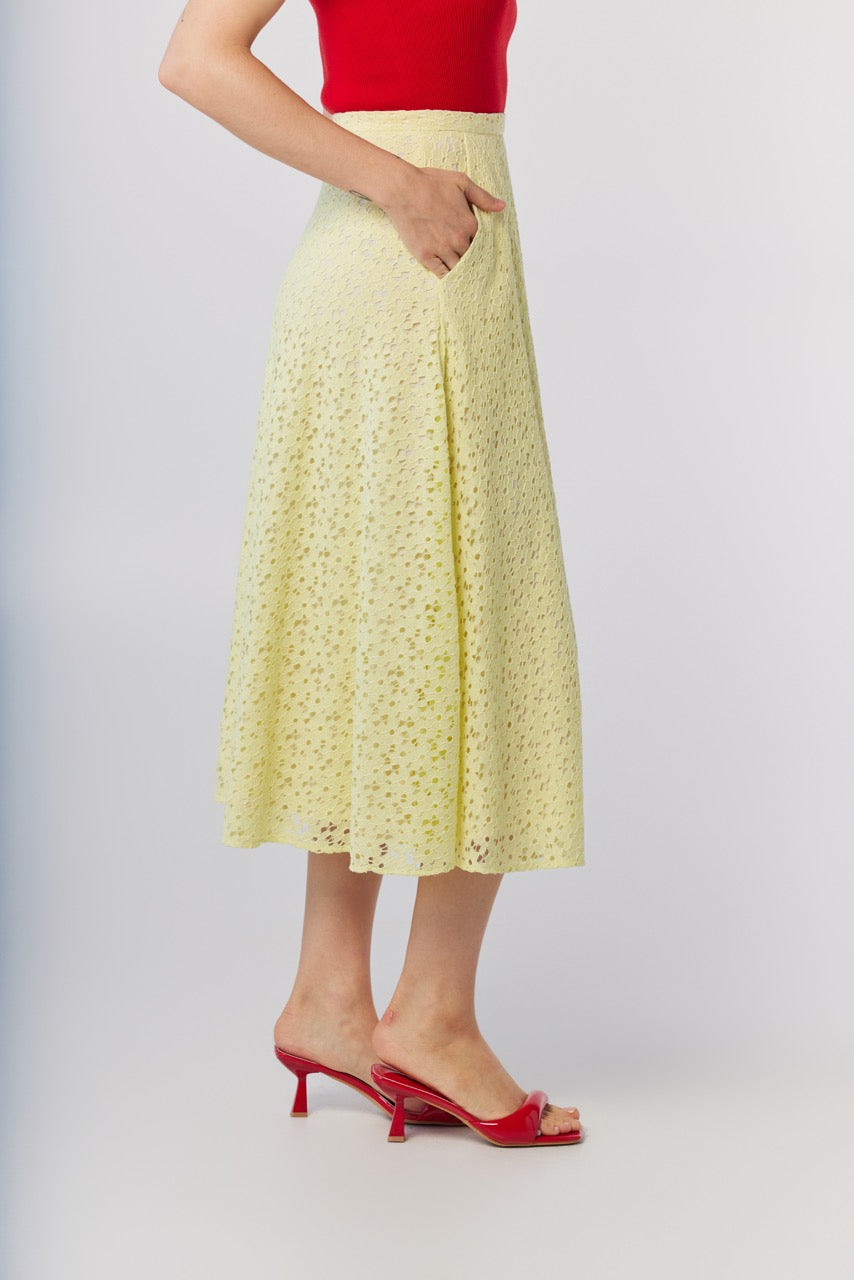 Christine Skirt in Limoncello Yellow Corded Lace – CHRISTINE ALCALAY