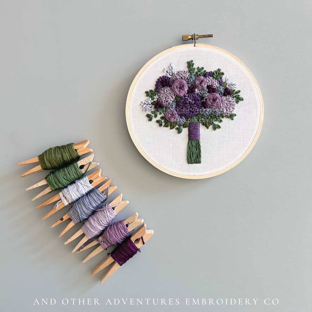 Hand Embroidery Kit - The Violette Bouquet Atelier And Other Adventures Embroidery Co