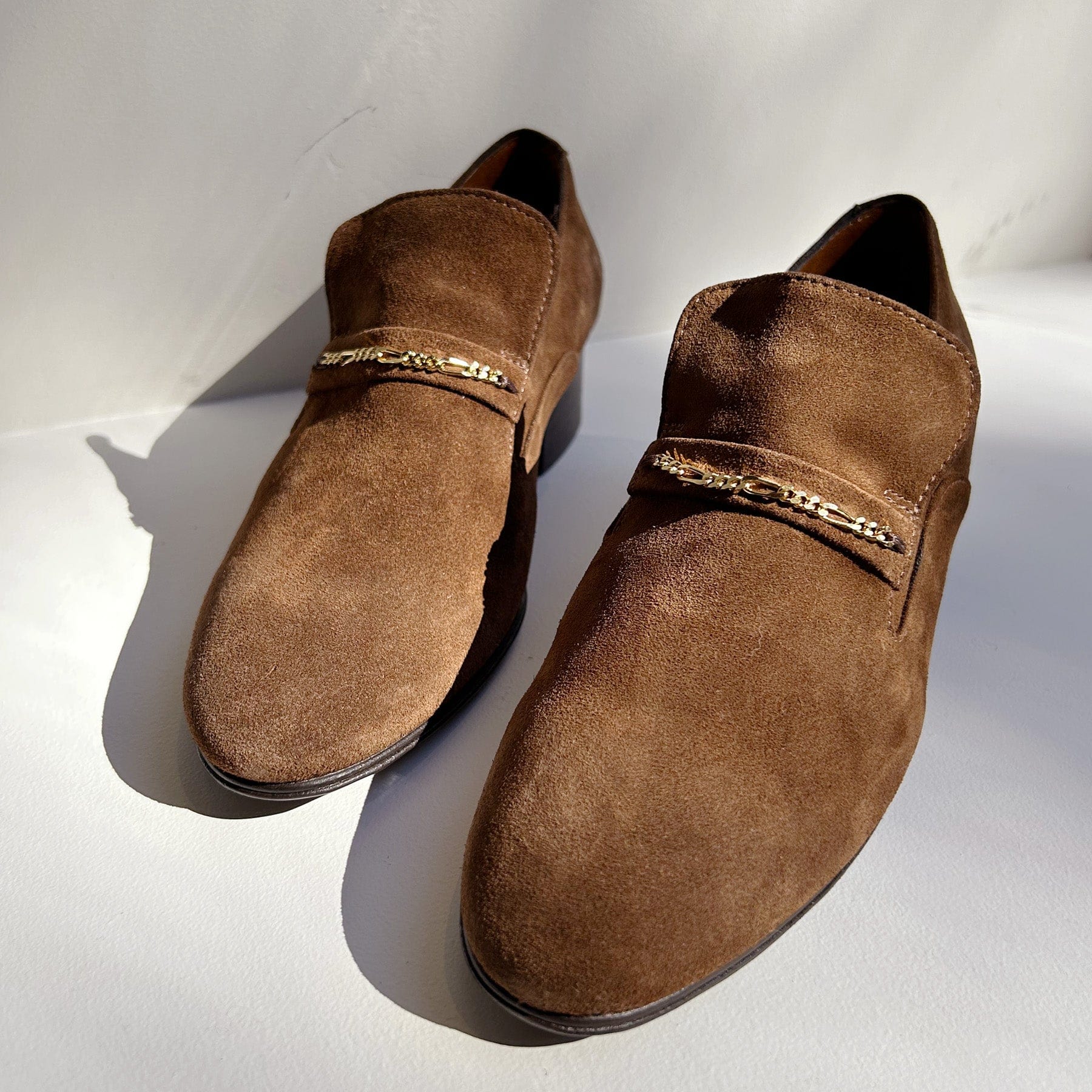 Chestnut suede store pumps