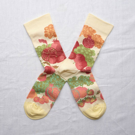 Ecru Fruit Socks Bonne Maison