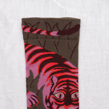 Khaki Tiger Sock Bonne Maison