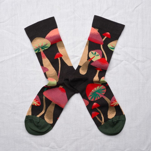 Black Mushrooms Socks Socks Bonne Maison
