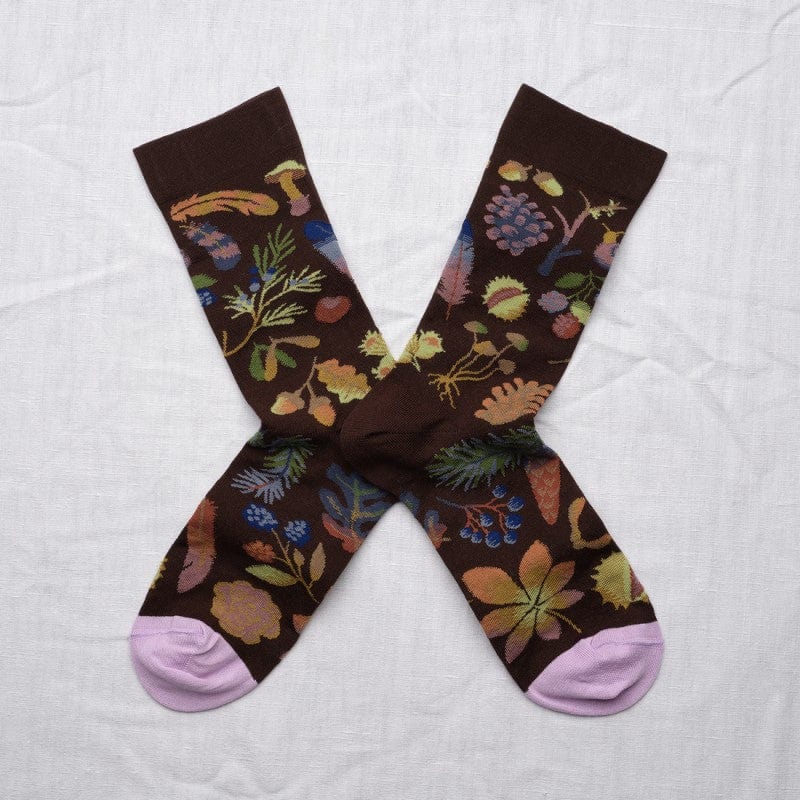 Dark Brown Seedlings Socks Socks Bonne Maison