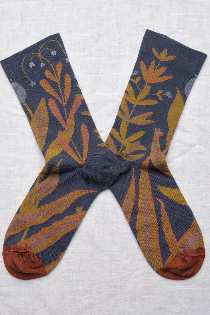 Denim Plant Sock Bonne Maison 36/38