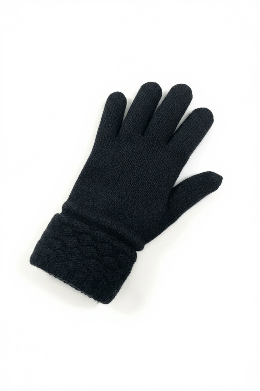 Cashmere Tech Gloves with Stitched Cuff Accessories CHRISTINE ALCALAY Black