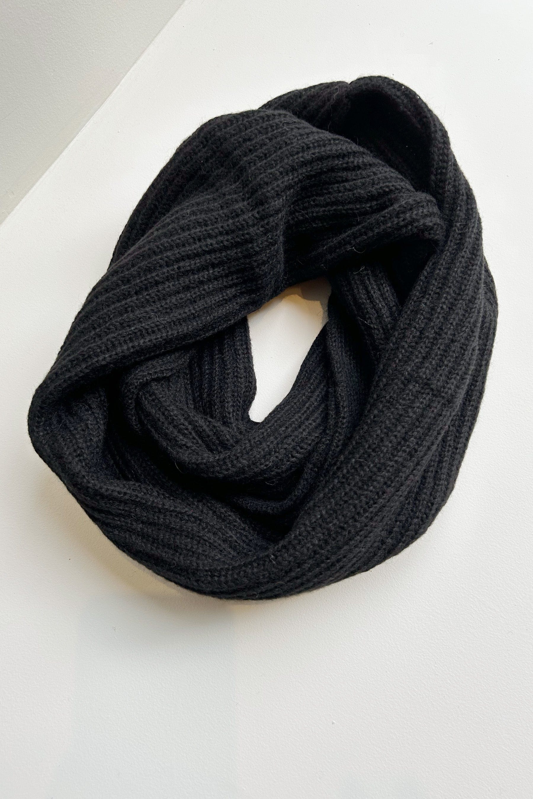 Infinity Scarf in Alpaca Wool Blend Accessories CHRISTINE ALCALAY Black One Size 