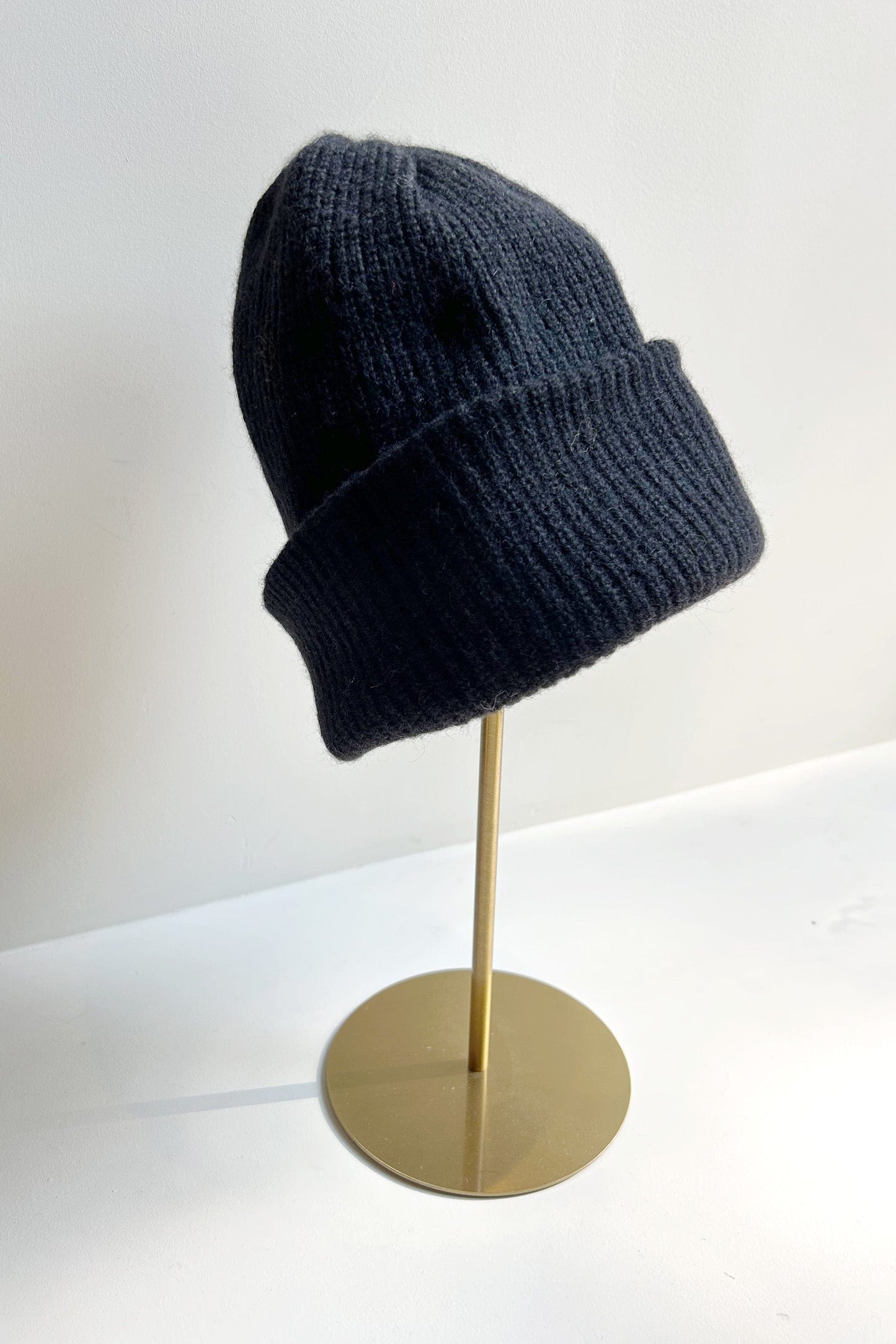Rib Beanie Hat in Alpaca Wool Blend Accessories CHRISTINE ALCALAY Black One Size 