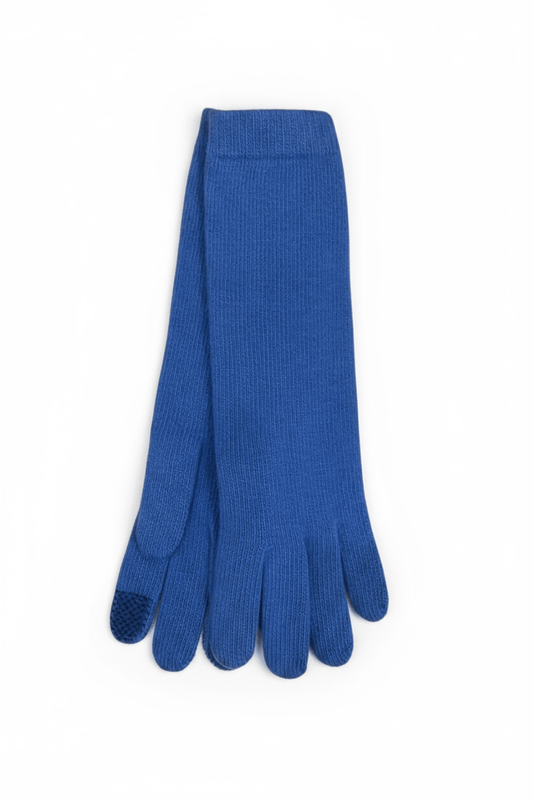 Plain Jersey with Cashmere Tech Gloves Accessories CHRISTINE ALCALAY Cobalt