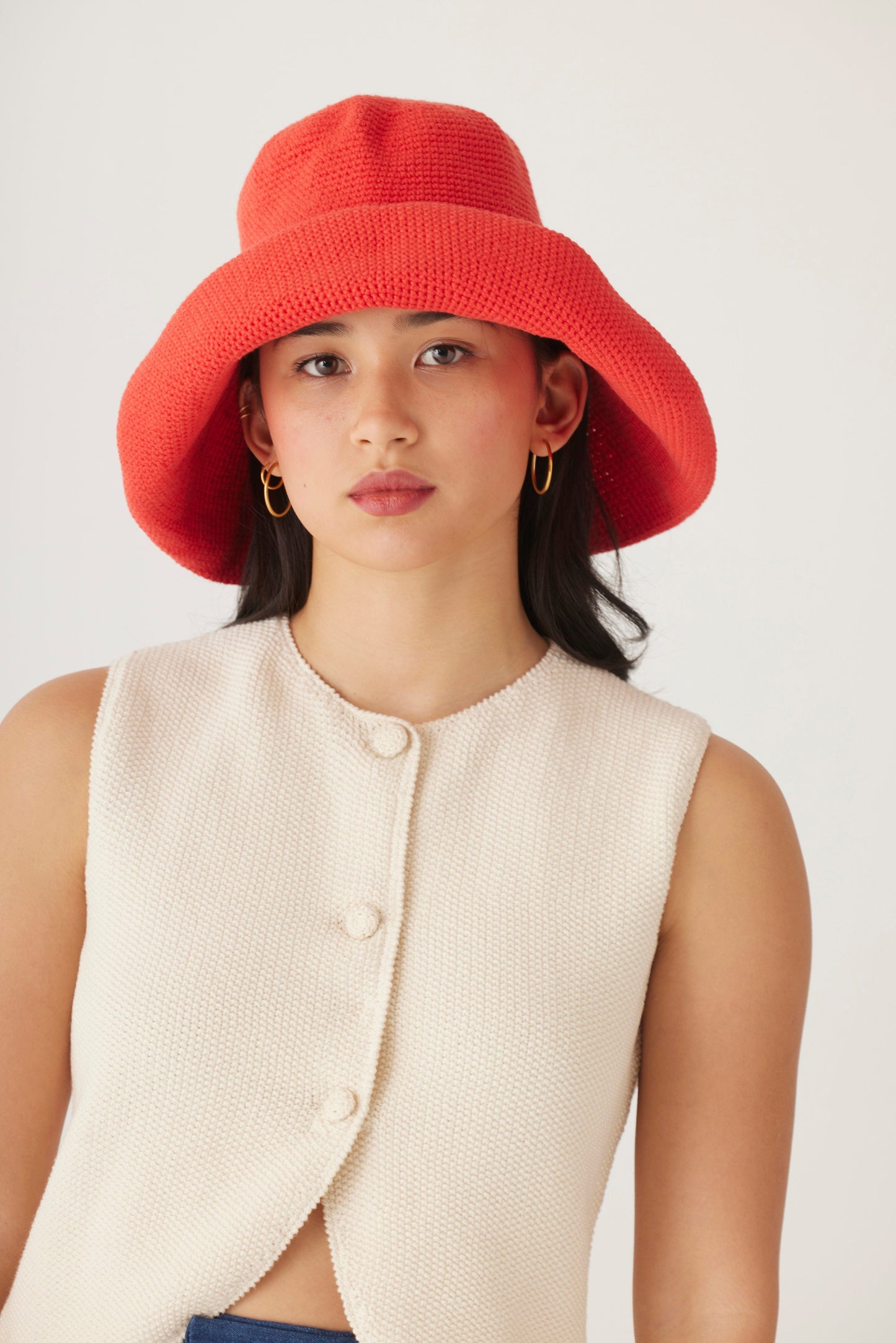 Crochet Sun Hat in Pima Cotton Accessories CHRISTINE ALCALAY   