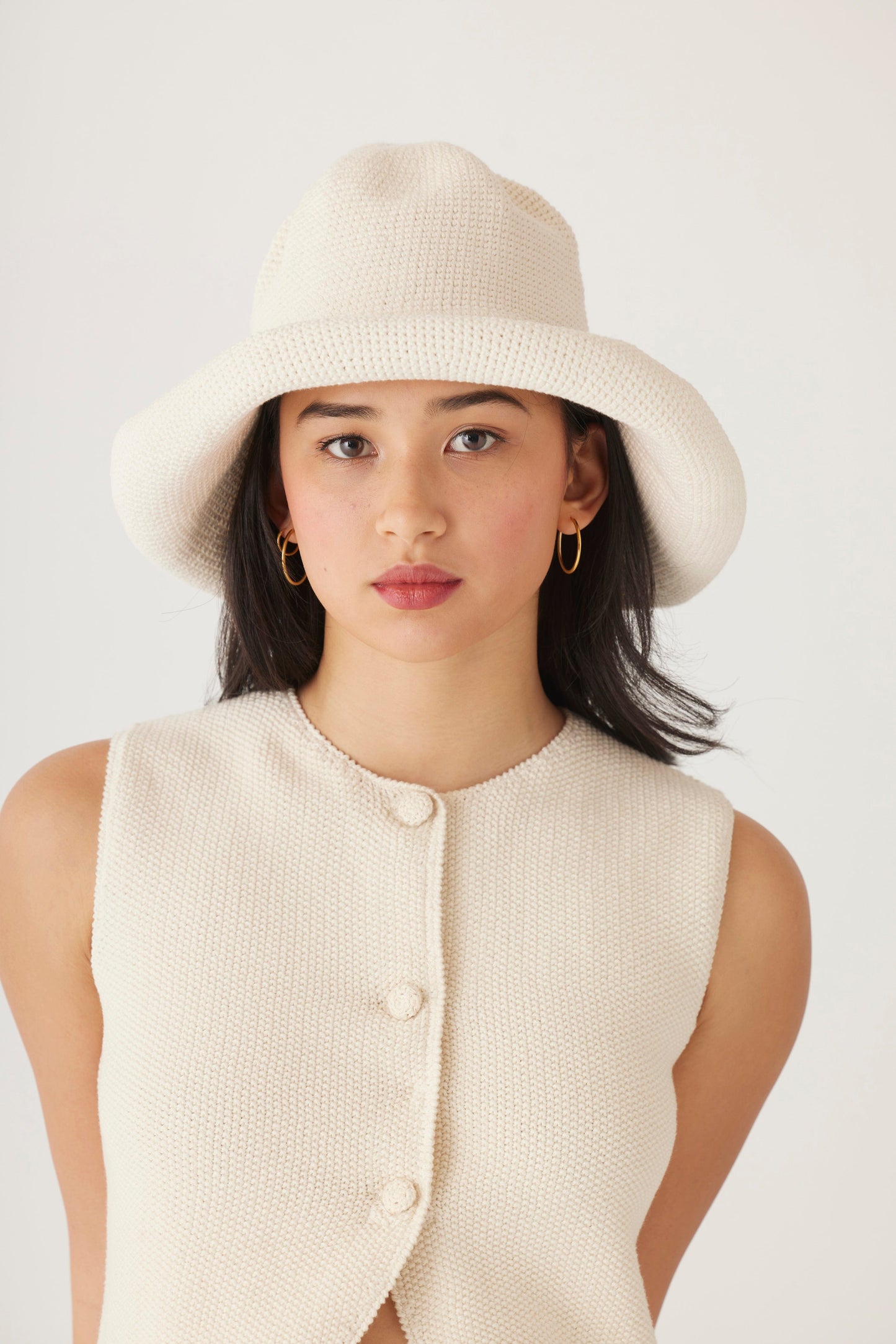 Crochet Sun Hat in Pima Cotton Accessories CHRISTINE ALCALAY   