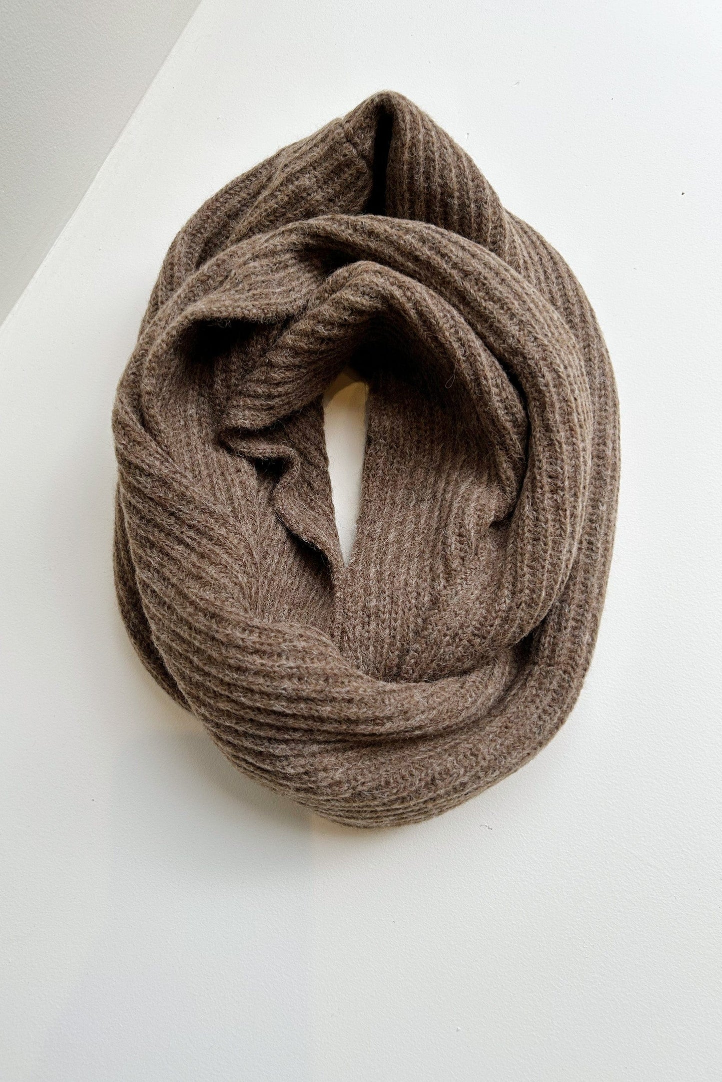 Infinity Scarf in Alpaca Wool Blend Accessories CHRISTINE ALCALAY Heather Brown One Size 