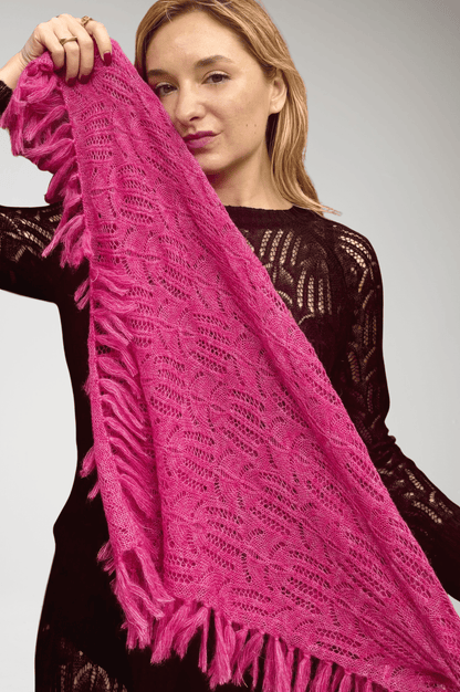 Lace Fringe Scarf in Baby Alpaca Accessories CHRISTINE ALCALAY