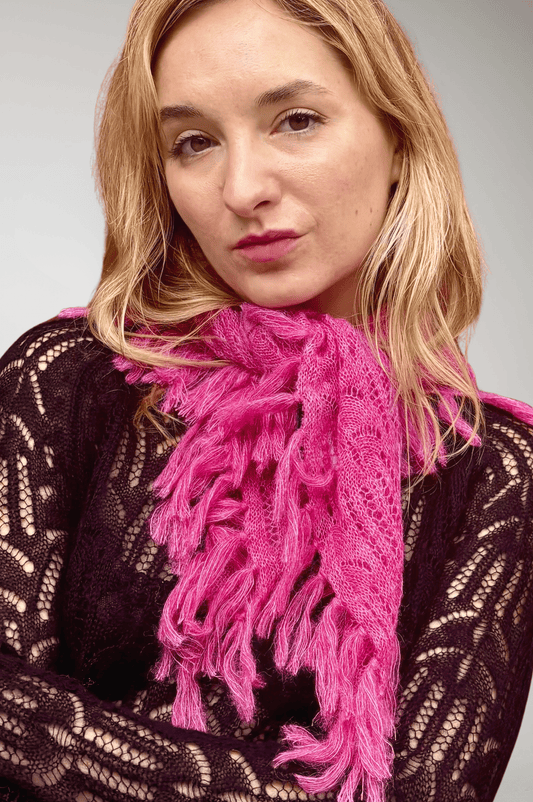 Lace Fringe Scarf in Baby Alpaca Accessories CHRISTINE ALCALAY