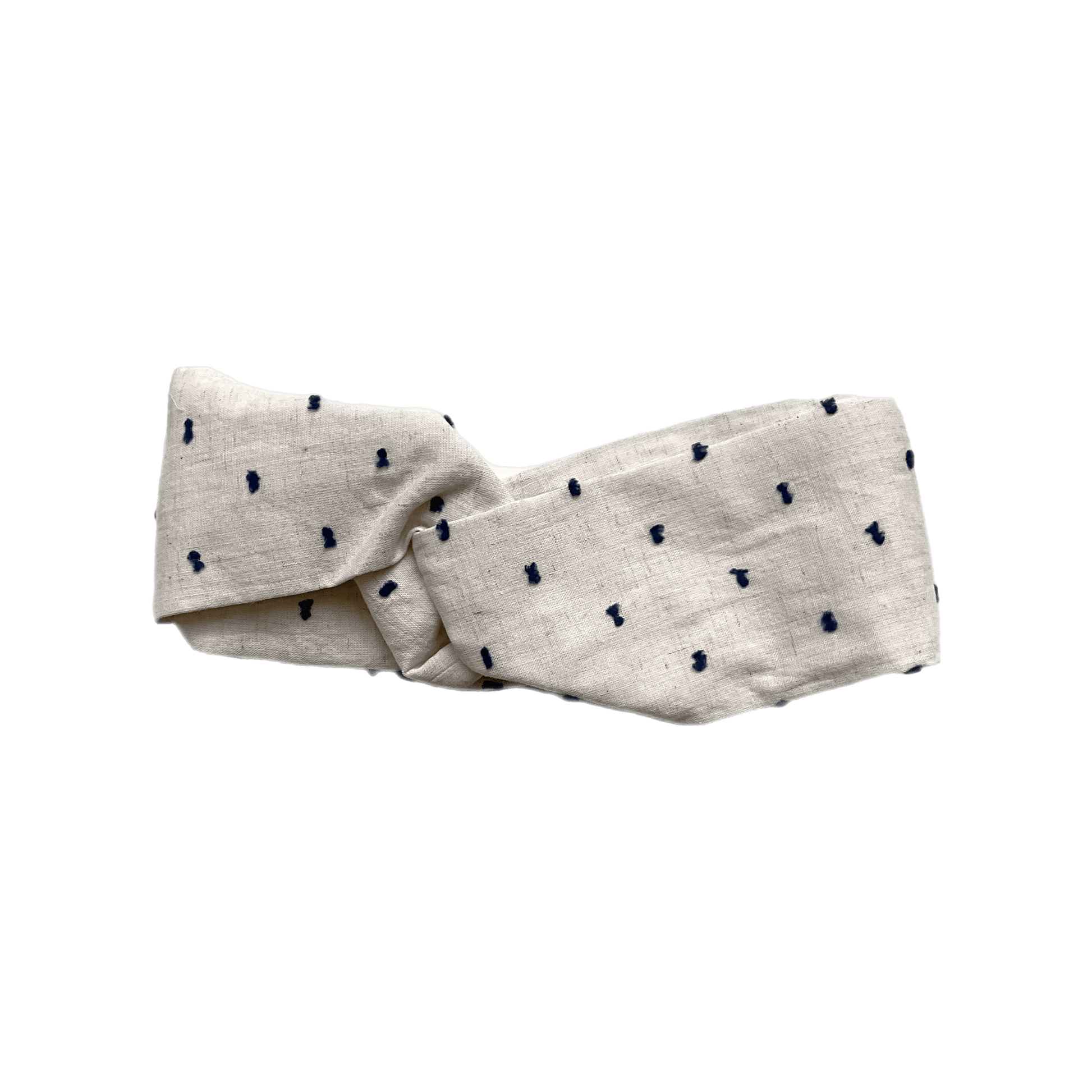 Patterned Twist Headband Accessories CHRISTINE ALCALAY Navy Swiss Dot  