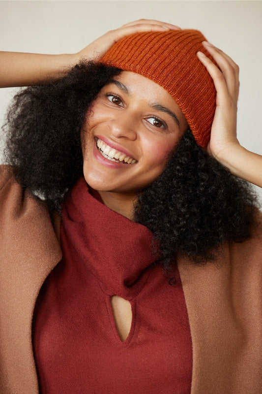 Rib Beanie Hat in Alpaca Wool Blend Accessories CHRISTINE ALCALAY   