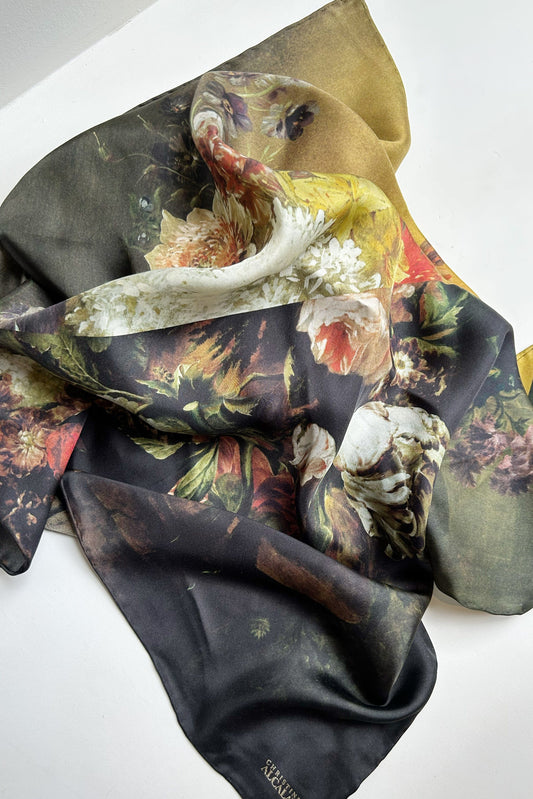 Silk Scarf: Still Life with Flower Accessories CHRISTINE ALCALAY Still Life with Flowers  