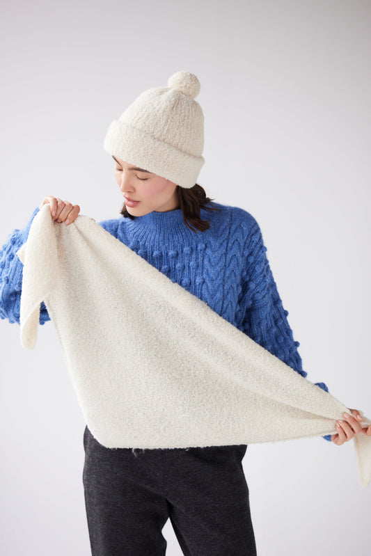 Triangle Boucle Alpaca Wool Scarf Accessories CHRISTINE ALCALAY