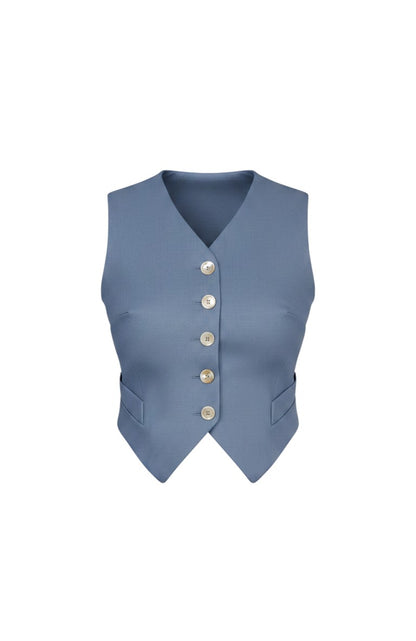 Annie Vest in Coast Cotton Twill Tops CHRISTINE ALCALAY