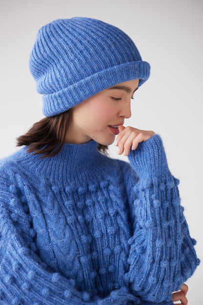 Lofted Beanie in Alpaca Wool Blend Beanies CHRISTINE ALCALAY Sky One Size