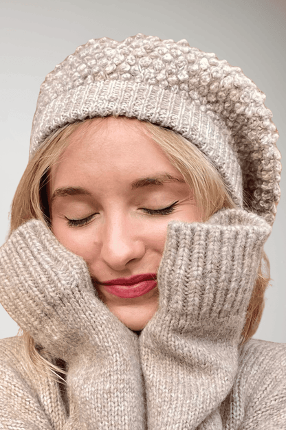 Sophie Handknit Wool Beret Beanies CHRISTINE ALCALAY Oatmeal OS