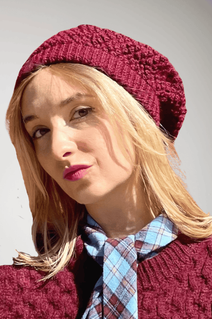 Sophie Handknit Wool Beret Beanies CHRISTINE ALCALAY Plumberry OS