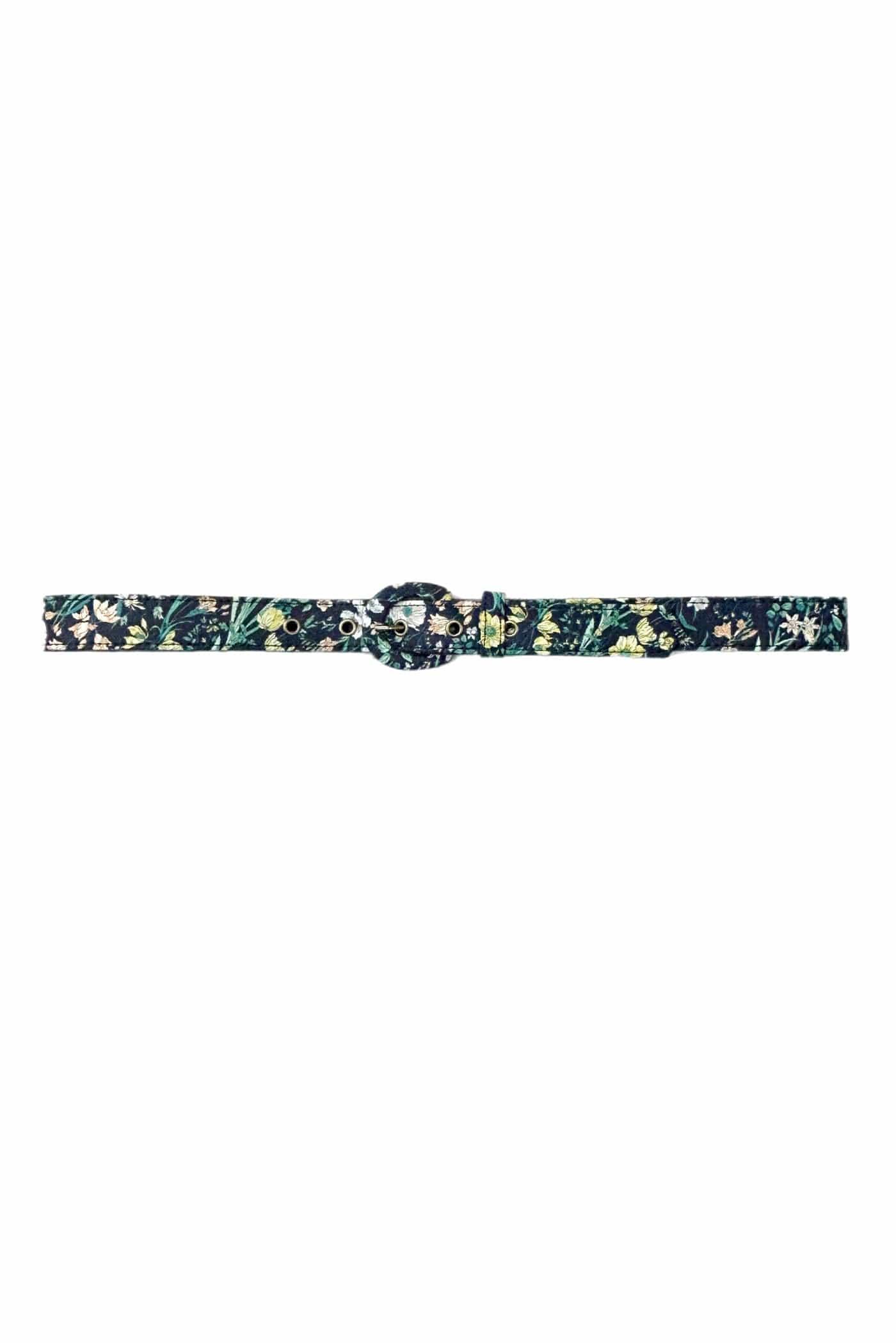 Cotton Fabric Belts Belts CHRISTINE ALCALAY Black Floral (Cotton) Extra Small