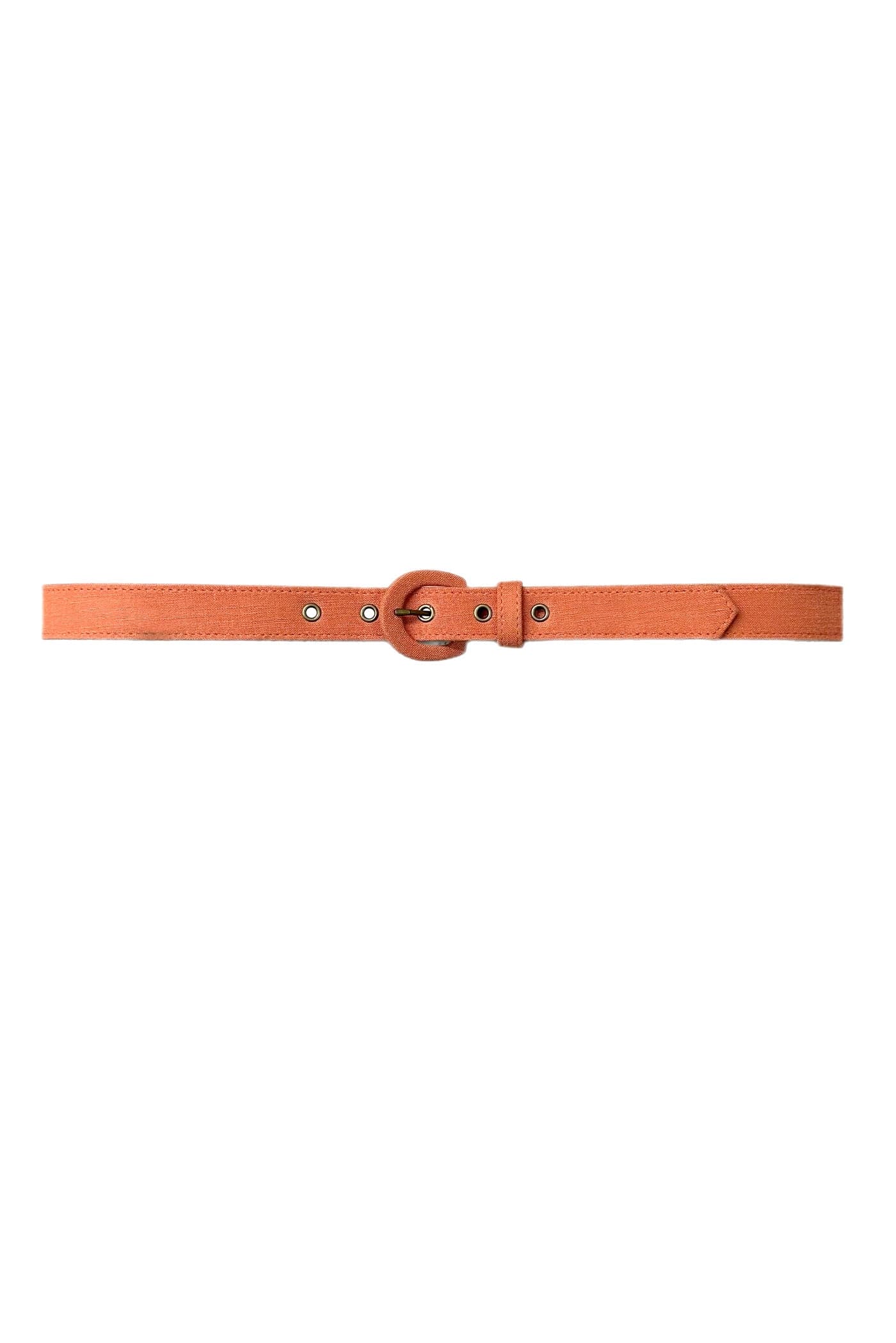 Christine Alcalay Narrow Solid Fabric Belts Belts CHRISTINE ALCALAY Carnelian Linen Extra small