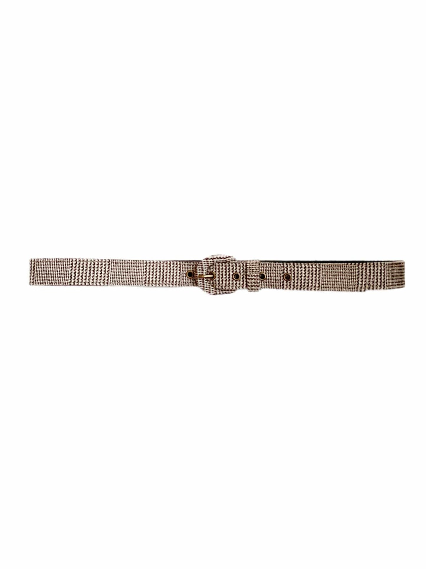 Narrow Belt for Nature vs Nurture Collection Belts CHRISTINE ALCALAY Chai Plaid (Wool) Extra Small 