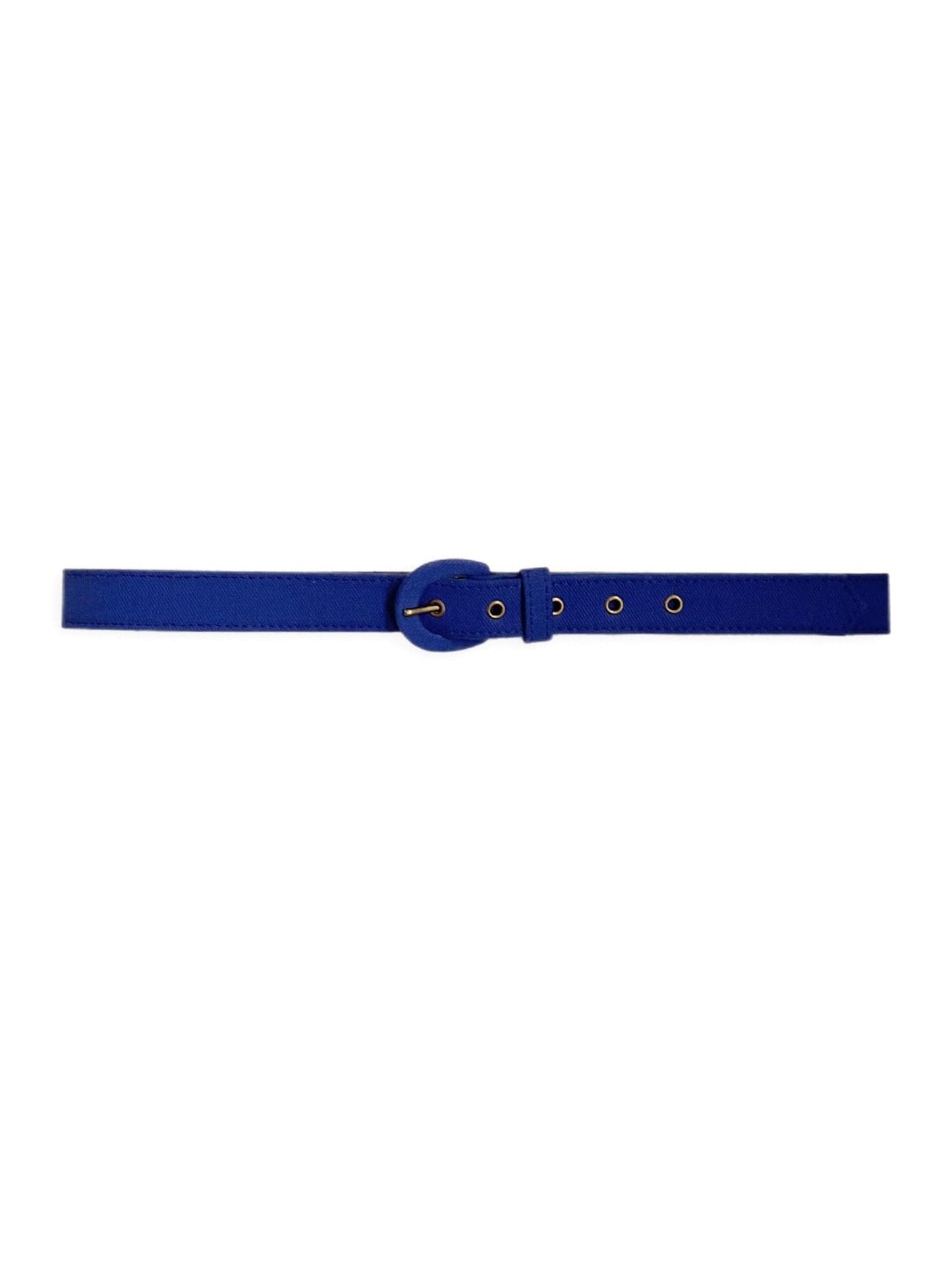 Christine Alcalay Narrow Solid Fabric Belts Belts CHRISTINE ALCALAY Cobalt Cotton Twill Extra small