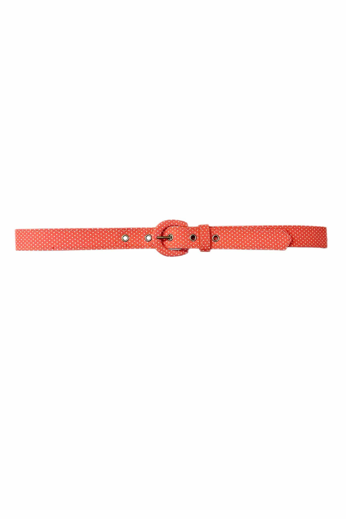 Christine Alcalay Narrow Pattern Fabric Belts Belts CHRISTINE ALCALAY Coral Microdot Cotton Extra small