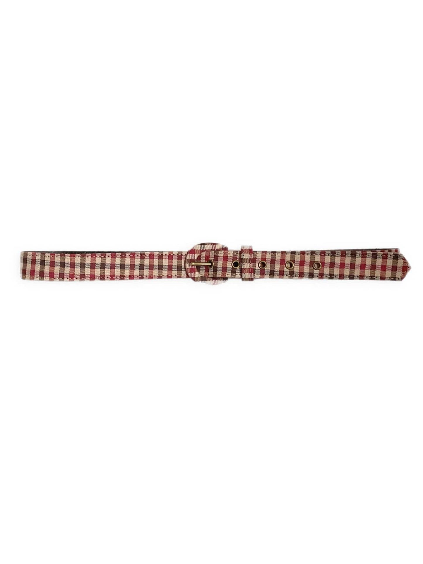 Narrow Belt for Nature vs Nurture Collection Belts CHRISTINE ALCALAY Red Check (Cotton) Extra Small 