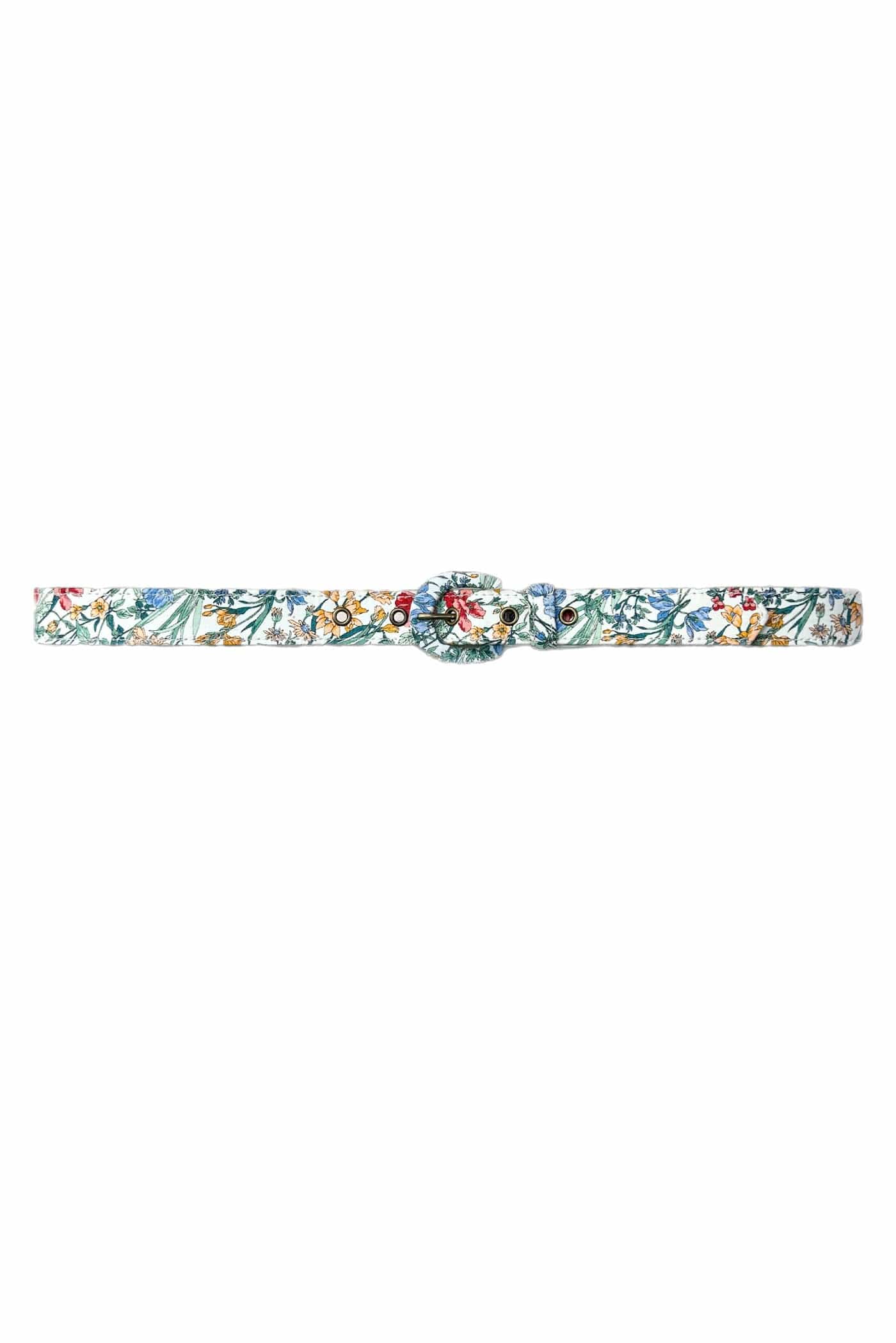 Cotton Fabric Belts Belts CHRISTINE ALCALAY White Floral (Cotton) Extra Small