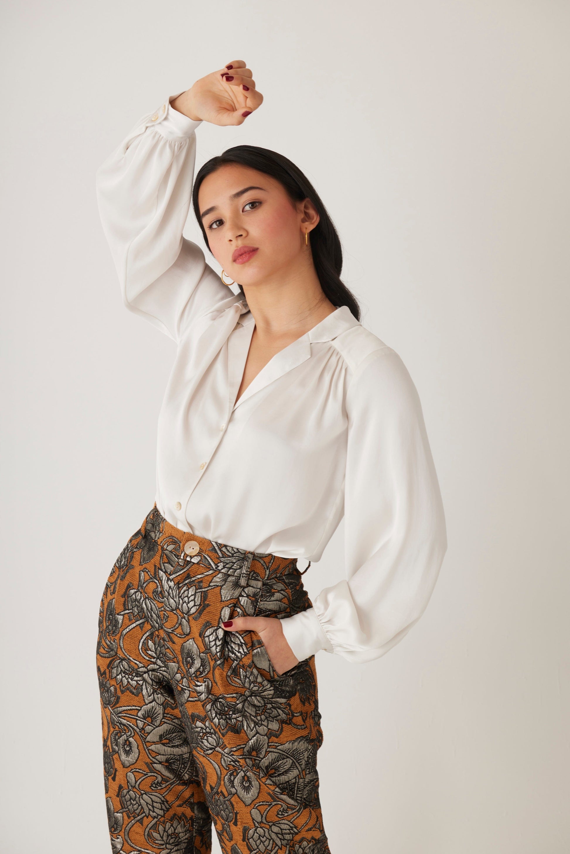 Rose Blouse in Japanese Charmeuse Blouse CHRISTINE ALCALAY   