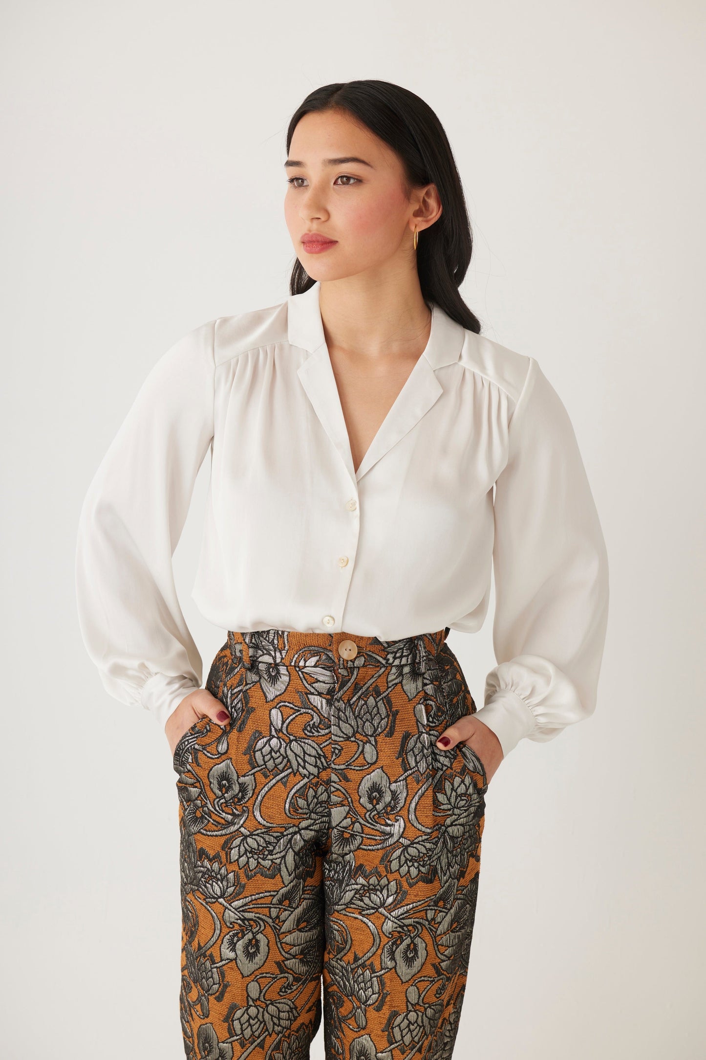 Rose Blouse in Japanese Charmeuse Blouse CHRISTINE ALCALAY White Extra Small 