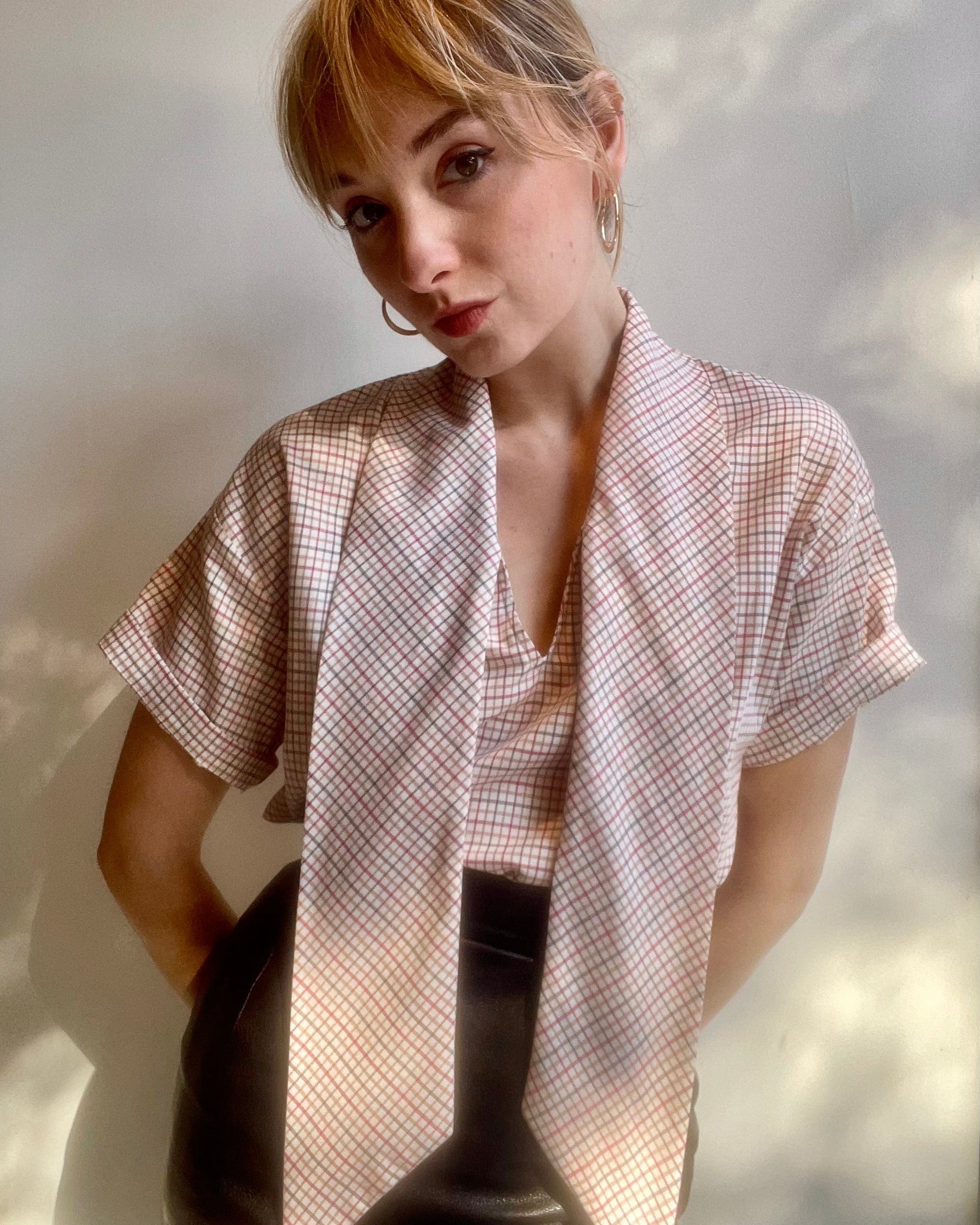 Betty Blouse in Cotton Check Blouses CHRISTINE ALCALAY   