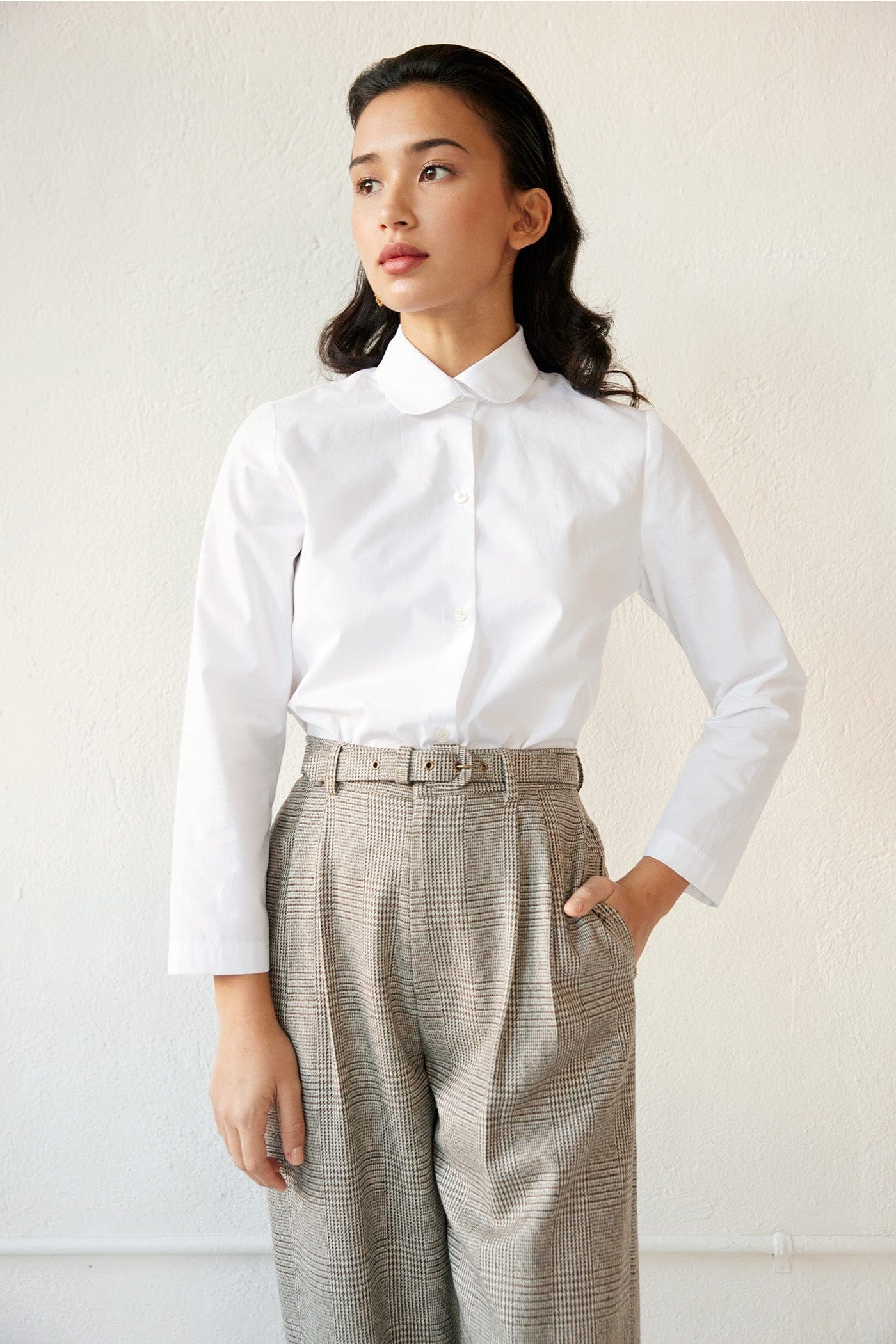 Binty Blouse in White Cotton Blouses CHRISTINE ALCALAY White Cotton Extra Small 