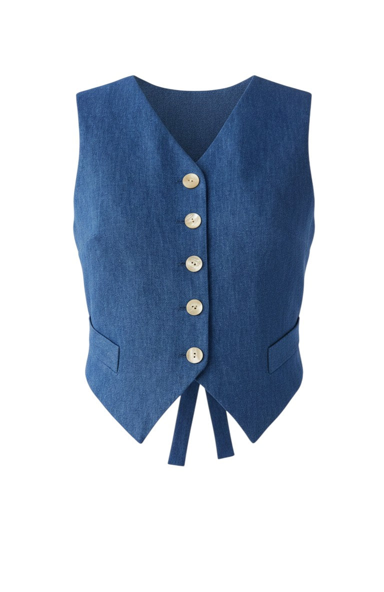 Annie Vest in Denim Vests CHRISTINE ALCALAY