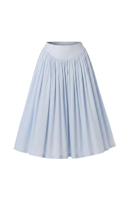Ursula Skirt in Blue Stripe Seersucker Skirts CHRISTINE ALCALAY