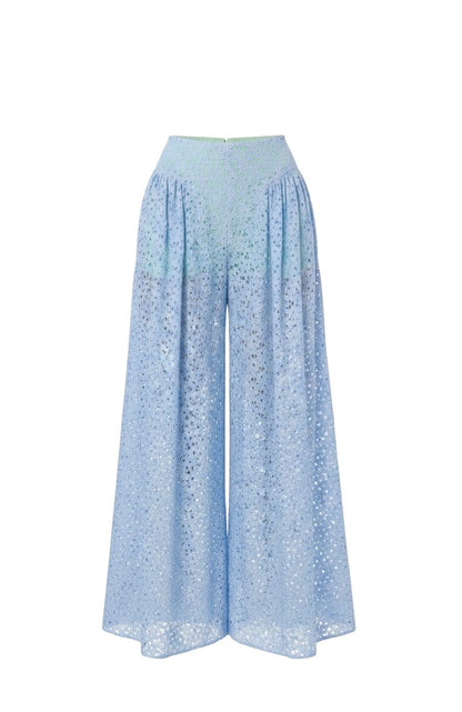 Victoria Pant in Bluebell Corded Lace Pants CHRISTINE ALCALAY
