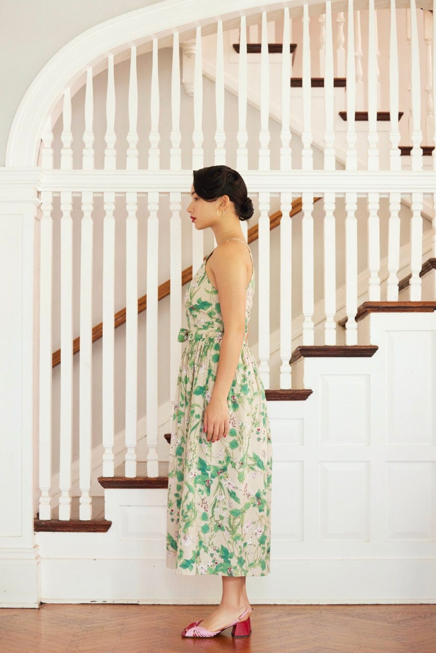 Mari Reversible Wrap Dress in Floral Linen CHRISTINE ALCALAY Mari Reversible Wrap Dress in Floral Linen CHRISTINE ALCALAY