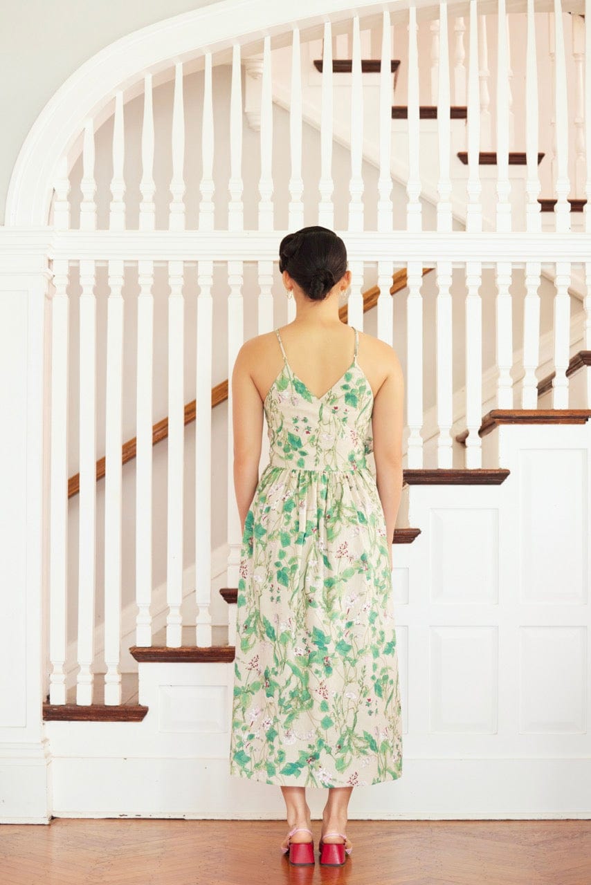 Mari Reversible Wrap Dress in Floral Linen