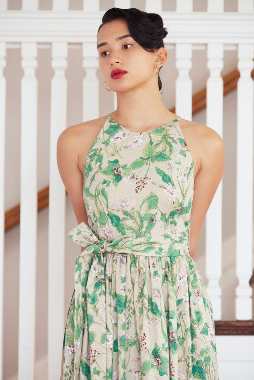 Mari Reversible Wrap Dress in Floral Linen CHRISTINE ALCALAY Mari Reversible Wrap Dress in Floral Linen CHRISTINE ALCALAY