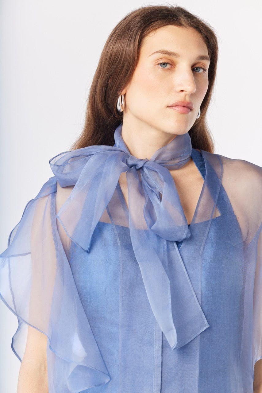 Coclico Dress in Silk Organza Dresses CHRISTINE ALCALAY Bleuet XS/S