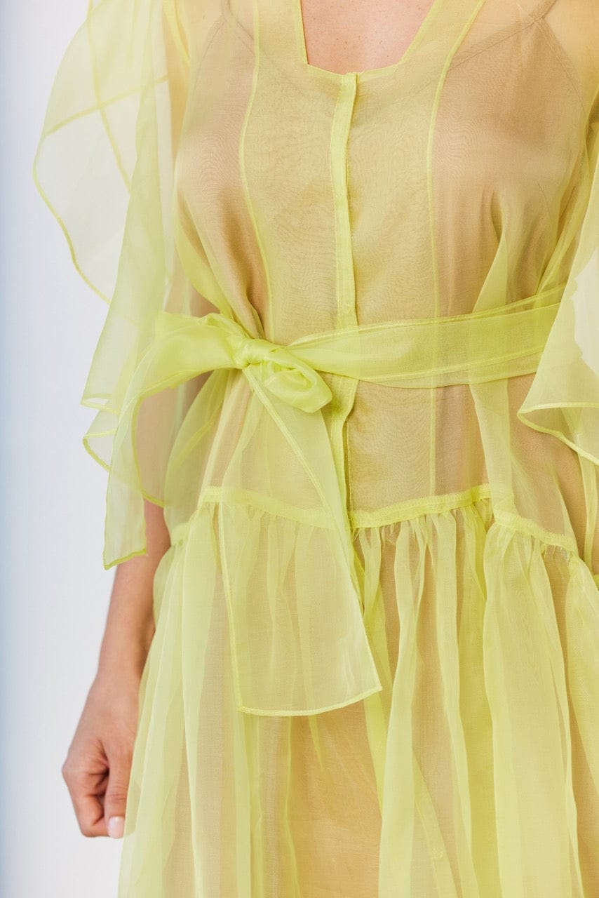 Coclico Dress in Lemongrass Silk Organza Dresses CHRISTINE ALCALAY