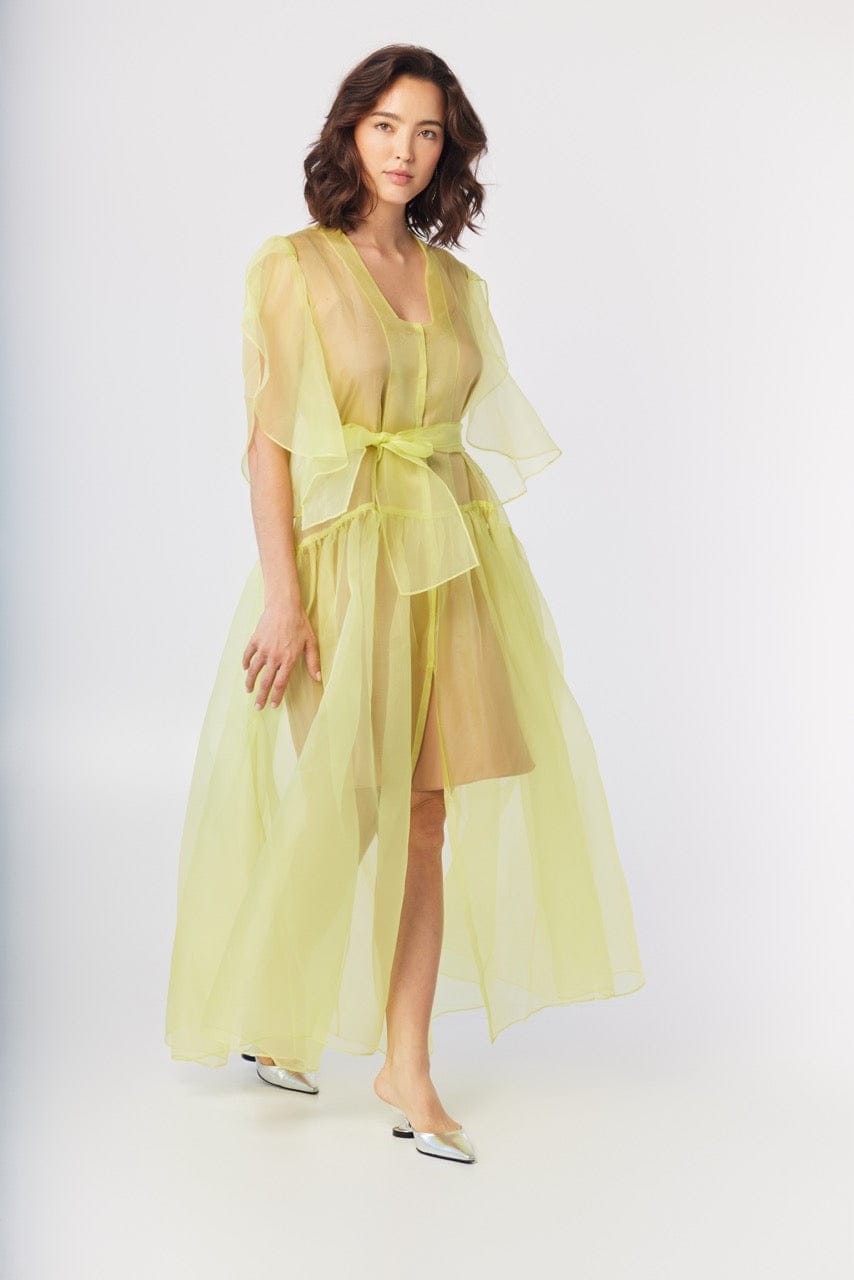 organza dresses for women Coclico Dress in Silk Organza, Lemongrass / M/L