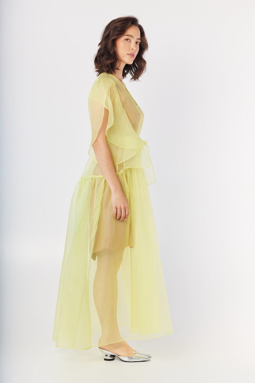 Coclico Dress in Lemongrass Silk Organza Dresses CHRISTINE ALCALAY