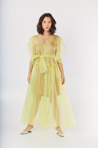 Coclico Dress in Lemongrass Silk Organza Dresses CHRISTINE ALCALAY