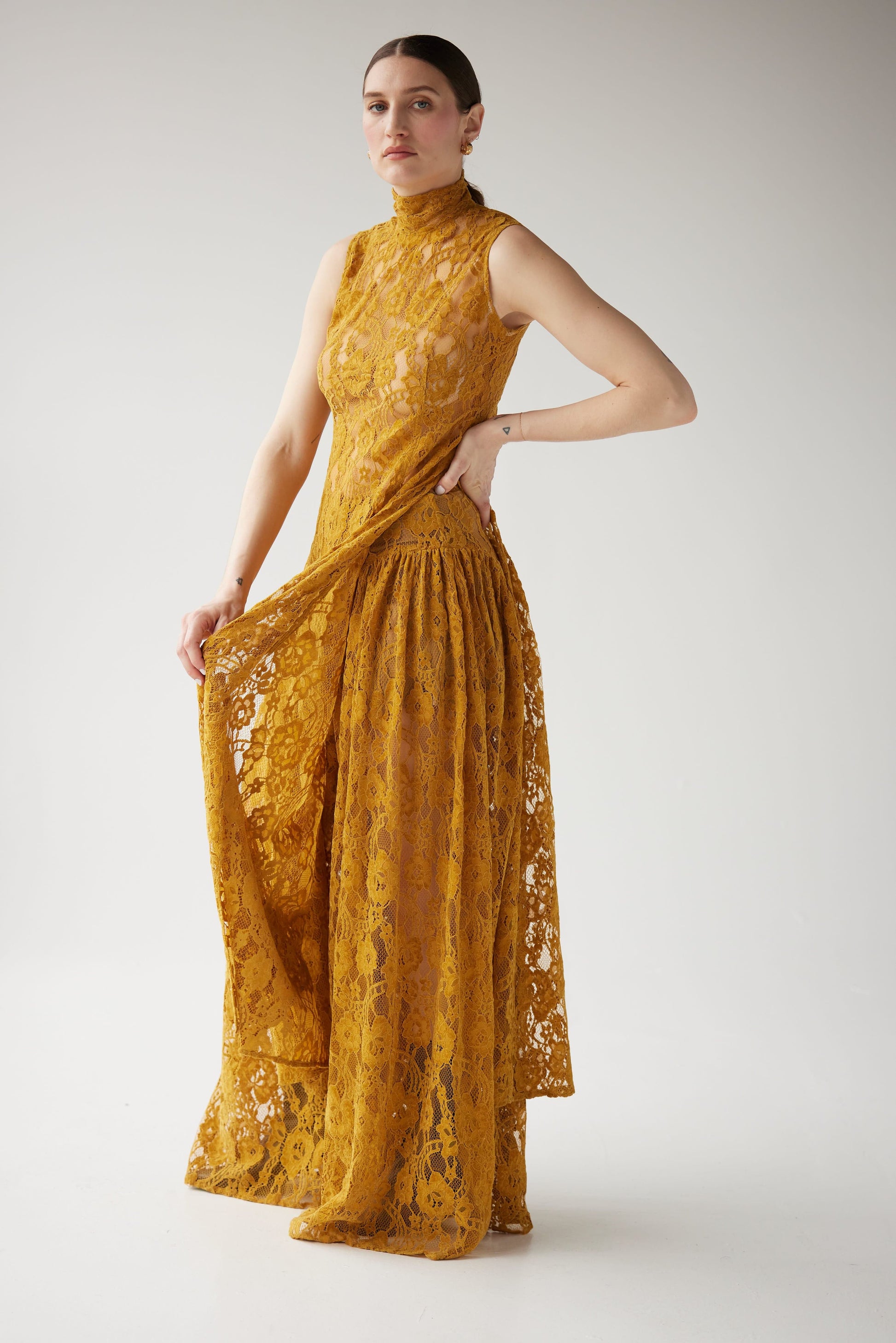 Eurie Dress in Lace, Goldenrod / Small Eurie Dress in Lace, Goldenrod / Small