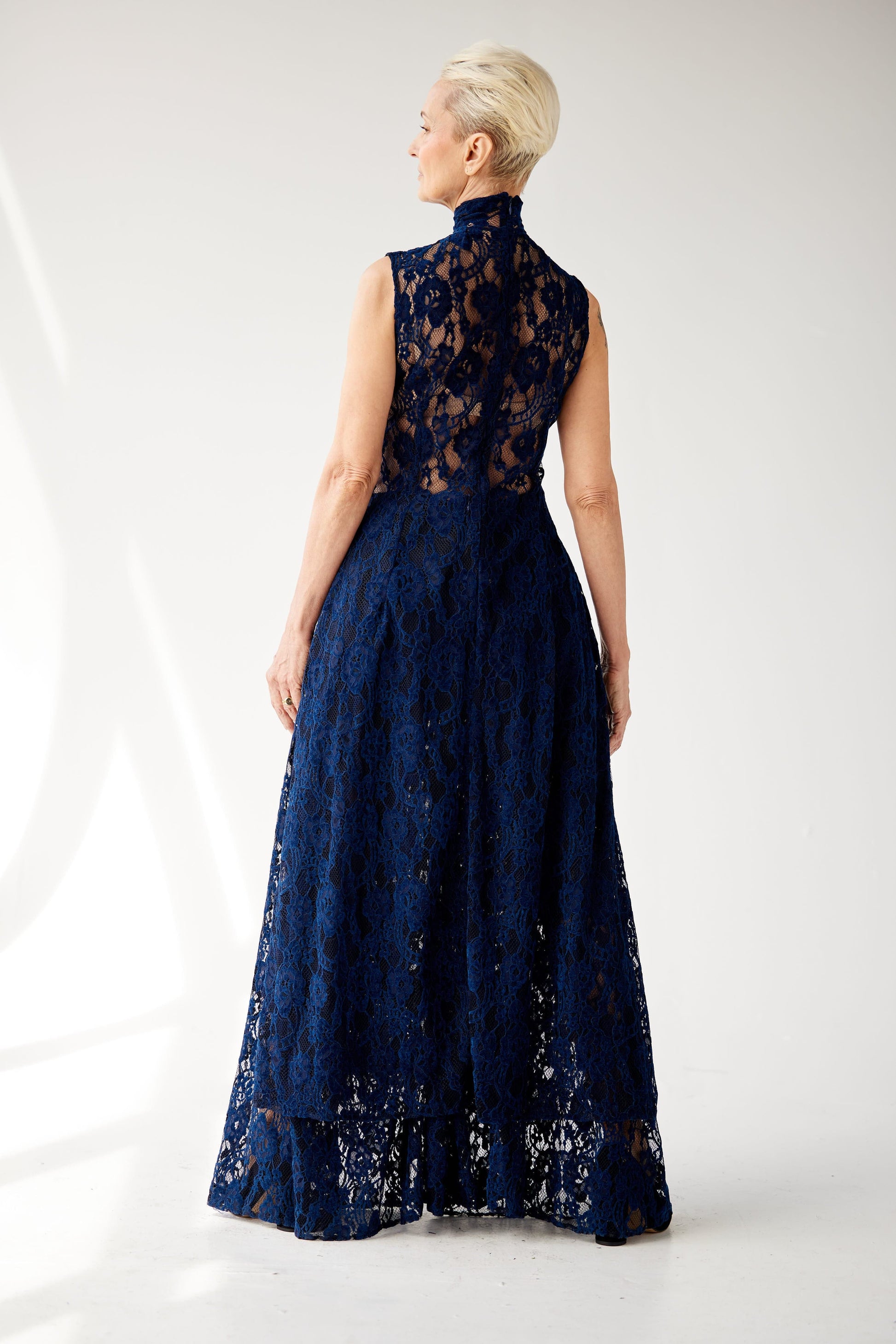 full lace dress Eurie Dress in Lace, Navy / Extra Small