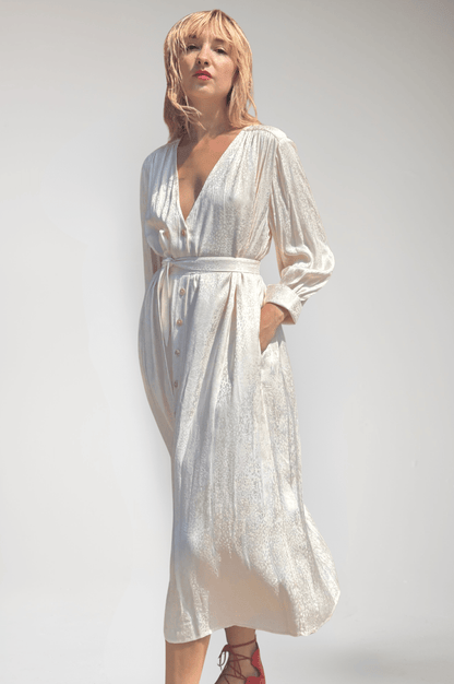 Farrah Dress in Leopard Jacquard Dresses CHRISTINE ALCALAY